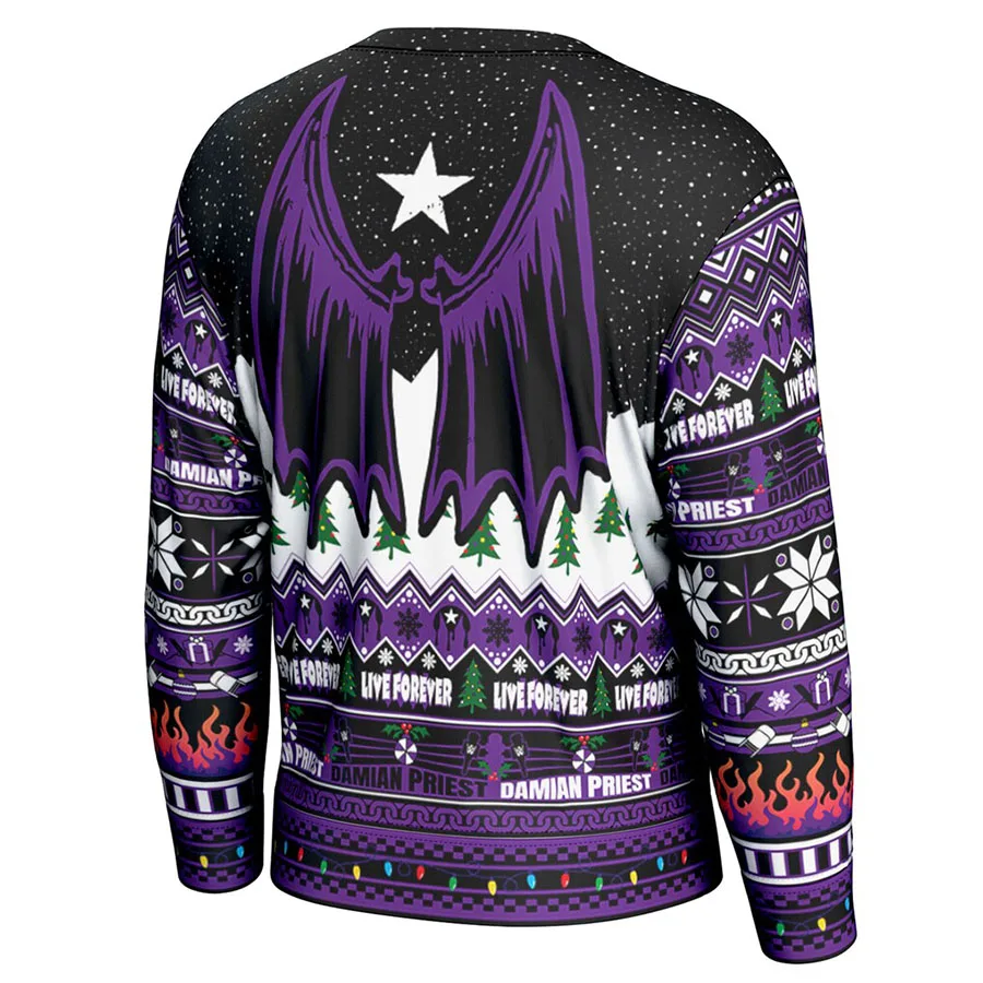 Men's Black Damian Priest Ugly Sweater Classic Fashion Color Rich Breathable Moisture Wicking Suitable For Christmas Parties