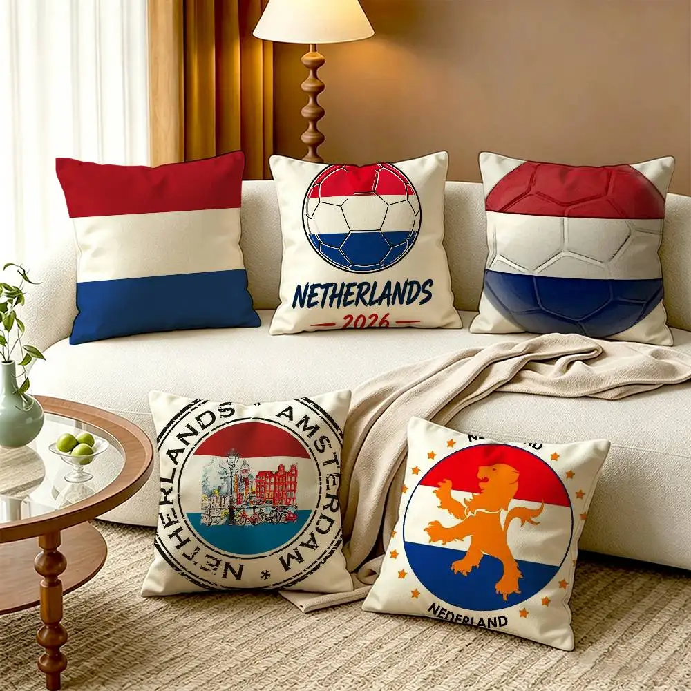 

N-Netherlands F-Flag Cotton Linen Square Pillow Covers Home Decor Gifts