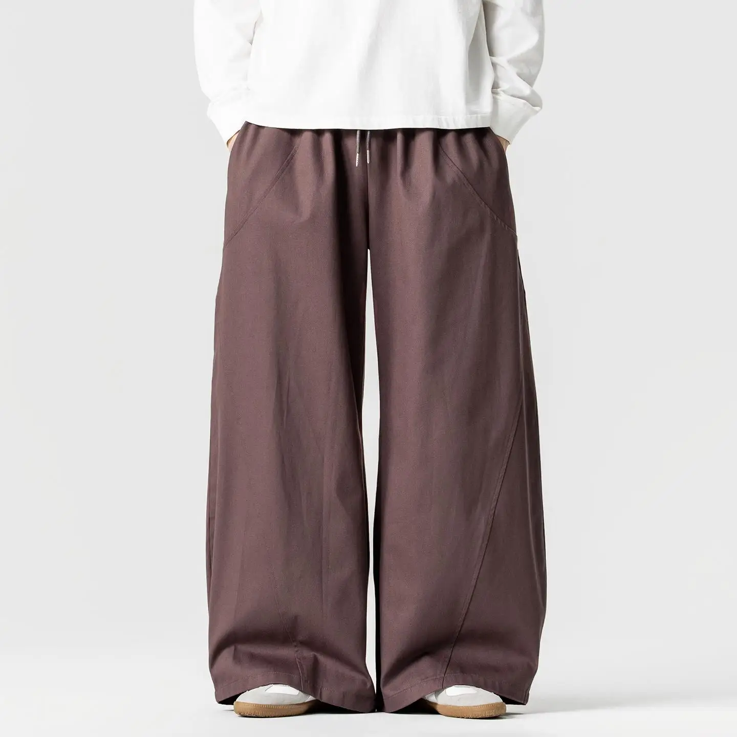 

2025 Осенние брюки Мужские свободные удобные хлопковые брюки в стиле хип-хоп Мужские однотонные модные повседневные мужские широкие брюки размера плюс 5XL