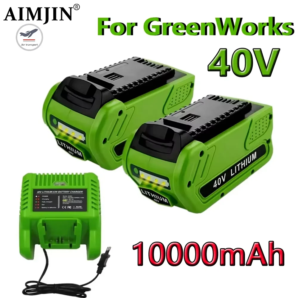 

40V Li-ion Rechargeable Battery 40V 10000mAh for GreenWorks 29462 29472 29282 G-MAX GMAX Lawn Mower Power Tools Battery