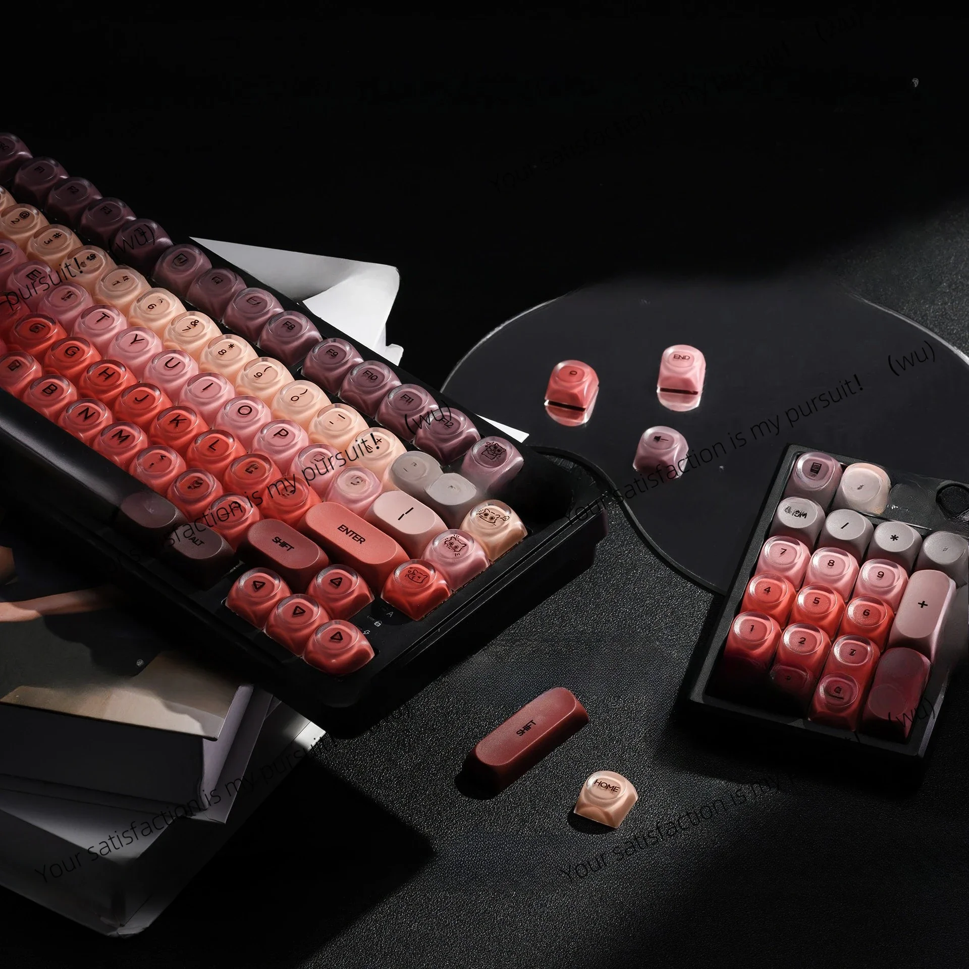 Lipstick HOA jelly mist light-transmitting metal texture mechanical keyboard cap, customized cute and round personality