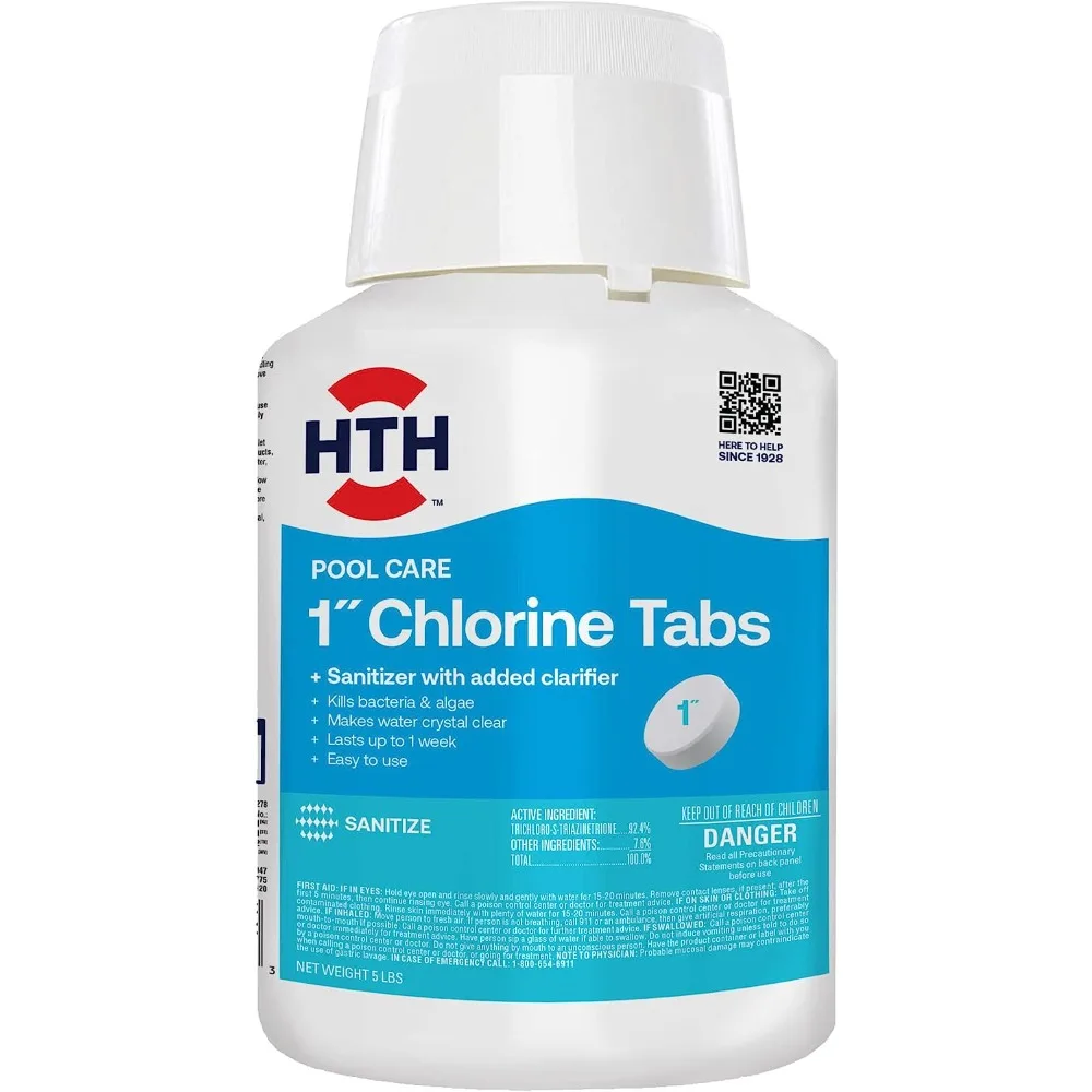 

42047 Swimming Pool Care 1" Chlorine Tabs, Swimming Pool Chlorinating Sanitizer, 5lb