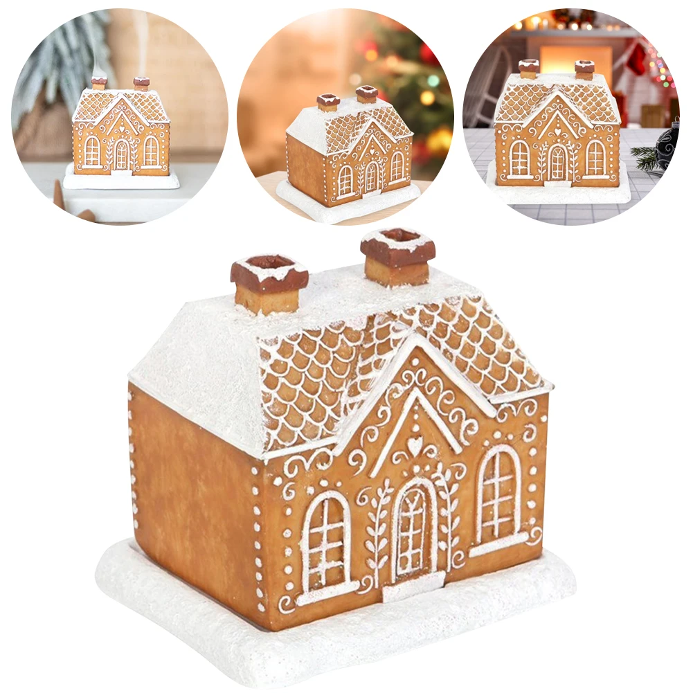 Gingerbread House Incense Burner Resin Christmas Cabin Incense Burner Creative for Table Centerpiece Decor