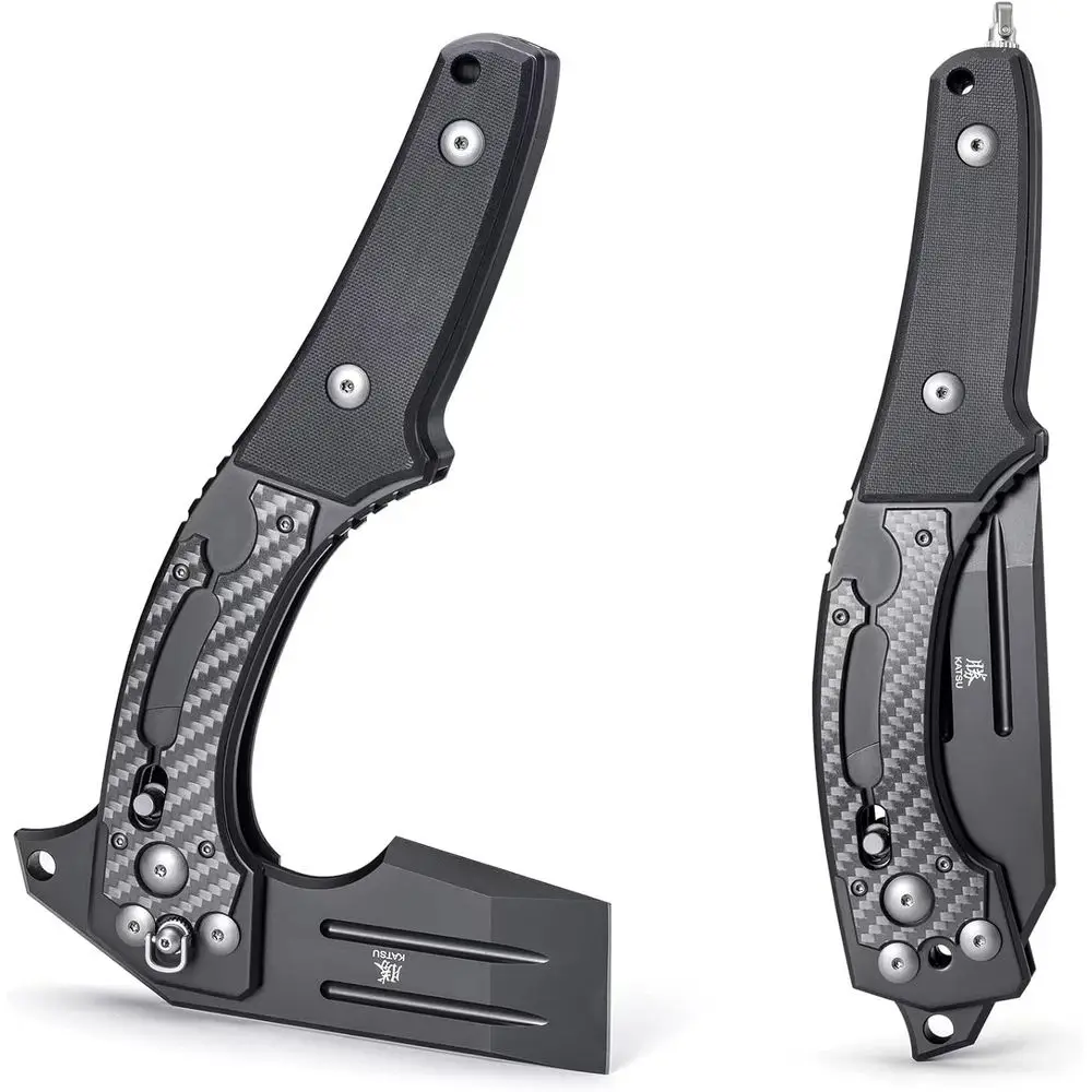

Folding Hatchet, Pocket Folding Japanese Tactical Axe with Axis Lock for Survival, Outdoors, Wood Cutting and Splitting, Sakura