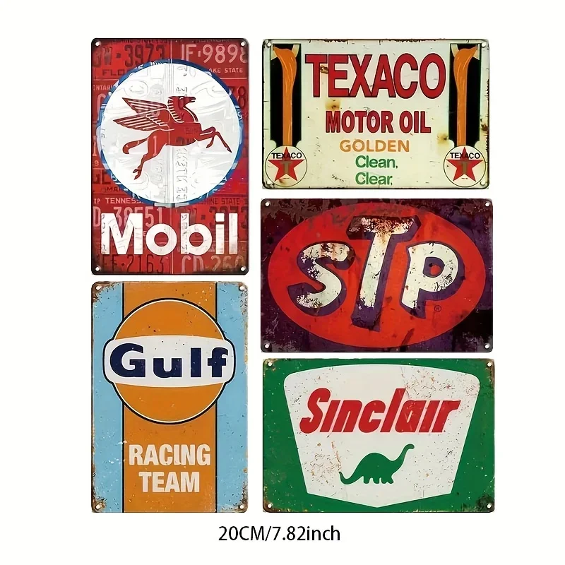 

1PC Retro Racing Vinyl Stickers Mobil Texaco Sinclair Stop Pattern Matte Waterproof Decals for Car Motorcycle Bike Decor
