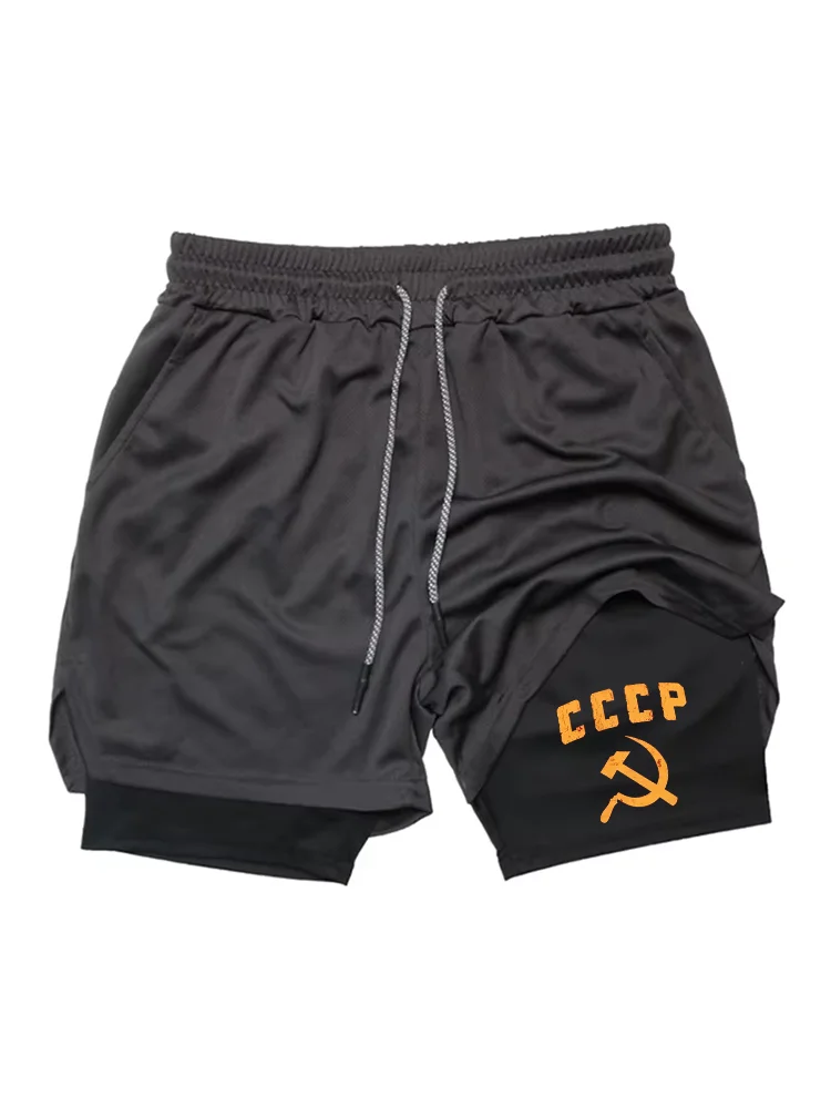 

Мужские шорты для бега 2 в 1, двухслойные спортивные шорты, спортивная одежда, шорты для фитнеса, тренировочные шорты для бега, мужская одежда