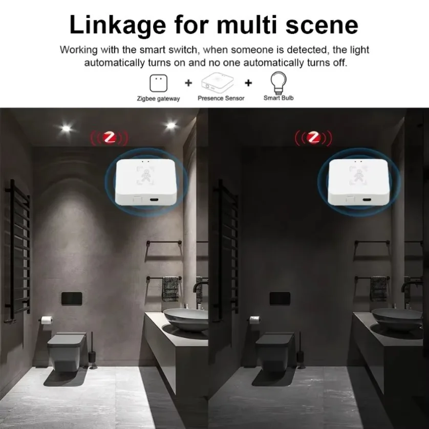 Tuya Zigbee Human Presence Detector Smart Life MmWave Radar Pir Motion Sensor with Luminance Distance Detect Monitor Breathing image 6