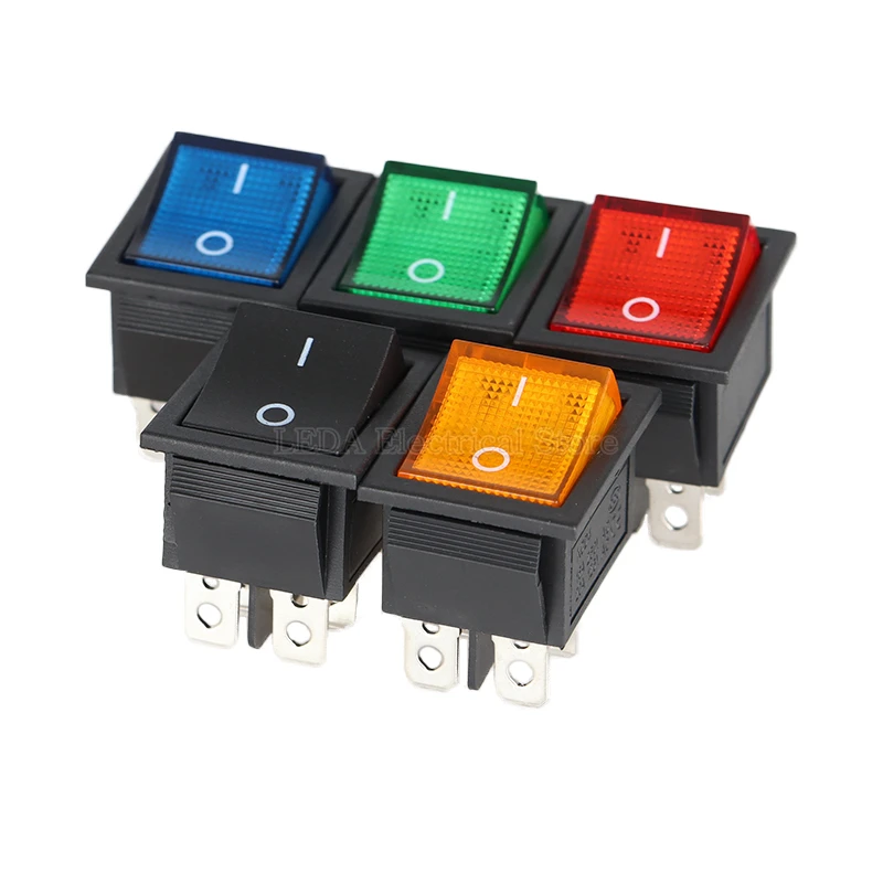 1Pcs KCD4 Rocker Switch ON-OFF 2 Position 4/6 Pins Electrical equipment With Light Power Switch 16A 250VAC/20A 125VAC 30A 250VAC - Detail 1