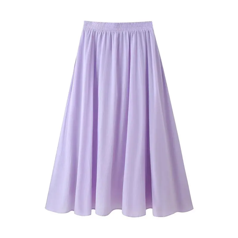Spring 2026 Women's Mid-Waist A-Line Skirt Long Layered Decorative Versatile Half Body Skirt Elegant Fashionable Ladies Skirt