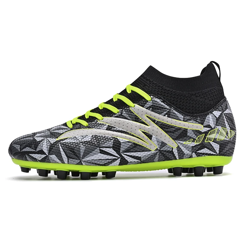 2024 Men‘s Children High Top Soccer Shoes Breathable TF/FG Football Boots Grass Non-Slip Training Outdoor Sport Footwears