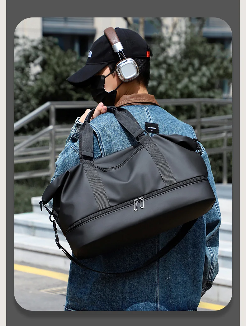 حقيبة لياقة رياضية جديدة للرجال مع حقيبة ظهر ذات سعة كبيرة للفصل الرطب والجاف وحقيبة سفر محمولة باليد للرحلات القصيرة #2