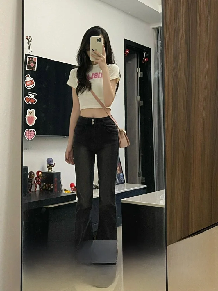 

Джинсовые джинсы-боты с высокой талией, женские эластичные утягивающие джинсы больших размеров, универсальные осенне-зимние модные джинсы для девочек