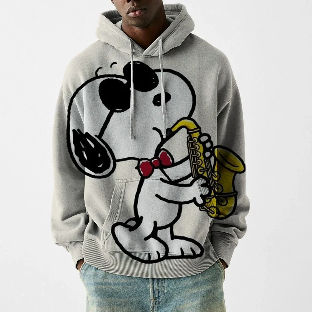 سنوبي طباعة رجل قمصان سويت شيرت بقلنسوة كل موسم اليومية عارضة الرياضة هودي معاطف المنزل في الهواء الطلق الراحة الصالة الرياضية اللياقة البدنية هوديس الأزياء #6