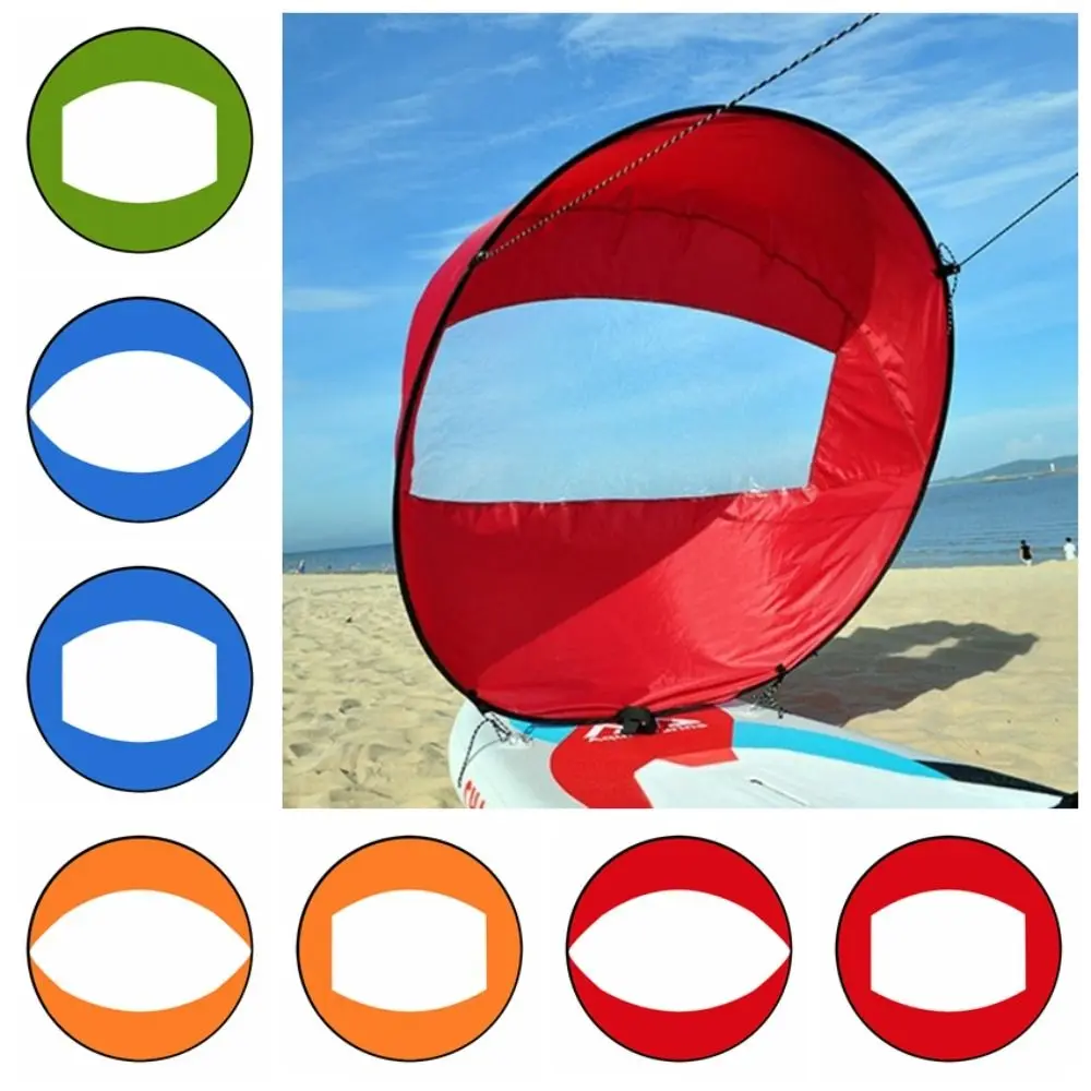 Foldable Kayak Wind Sail Ultraviolet-proof Transparent Window Kayak Boat Wind Sail Sturdy Durable Downwind Sail Drifting