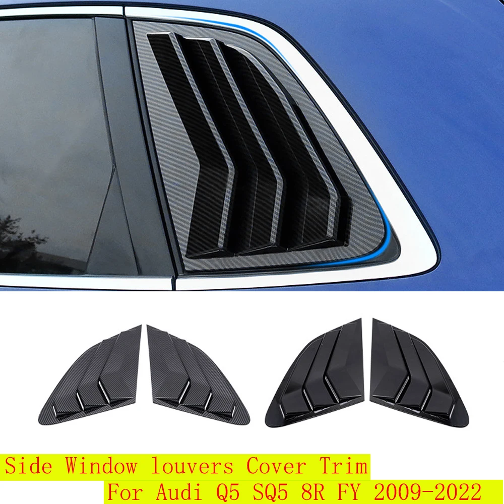 ABS Side Window Louvers Air Vent Shades Cover Tirm For Audi Q5 SQ5 8R FY 2007 -2017 2018-2022