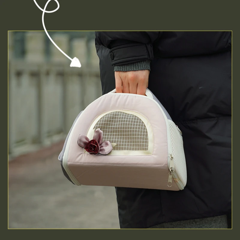 Summer Pet Outgoing Bag Pet Travel Diagonal Cross Breathable Bag Portable and Comfortable Pet Anti Loss Bag Guinea Pig Hamster