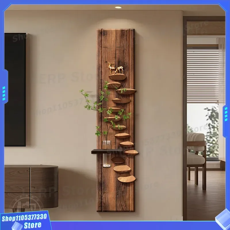 Song Dynasty Aesthetic Living Room TV Background Wall Art Hydroponic Green Plant Decor Entrance Door Hanging Painting Ancient