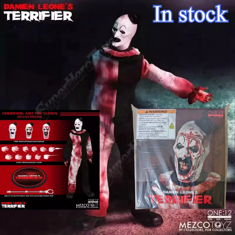 100% Original Mezco Ant One Figure: 12 Terrifier Broken Soul Clown Deluxe Edition Mols Mobile Toys for Gifts in Stock