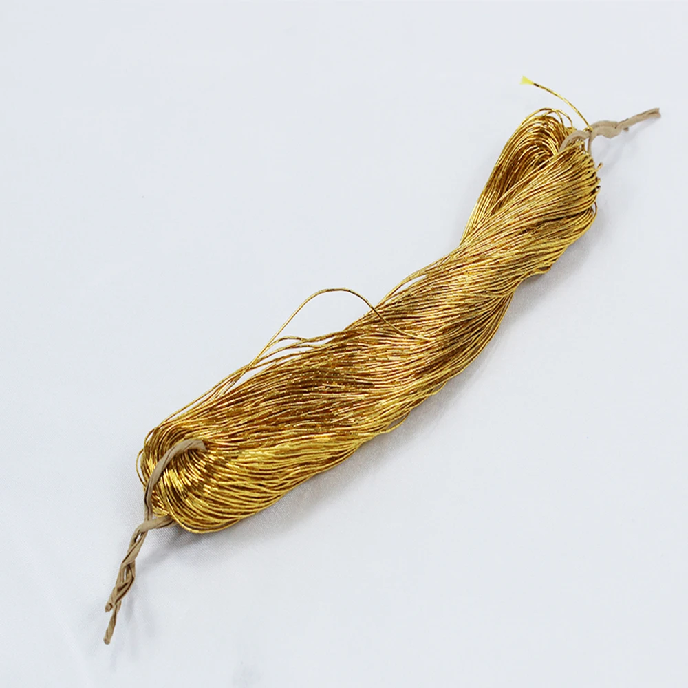 1pcs 70 meters Wire Gold  Embroidery Thread Bright Round Silk  Handmade DIY Sewing Knitting Embroidery Material