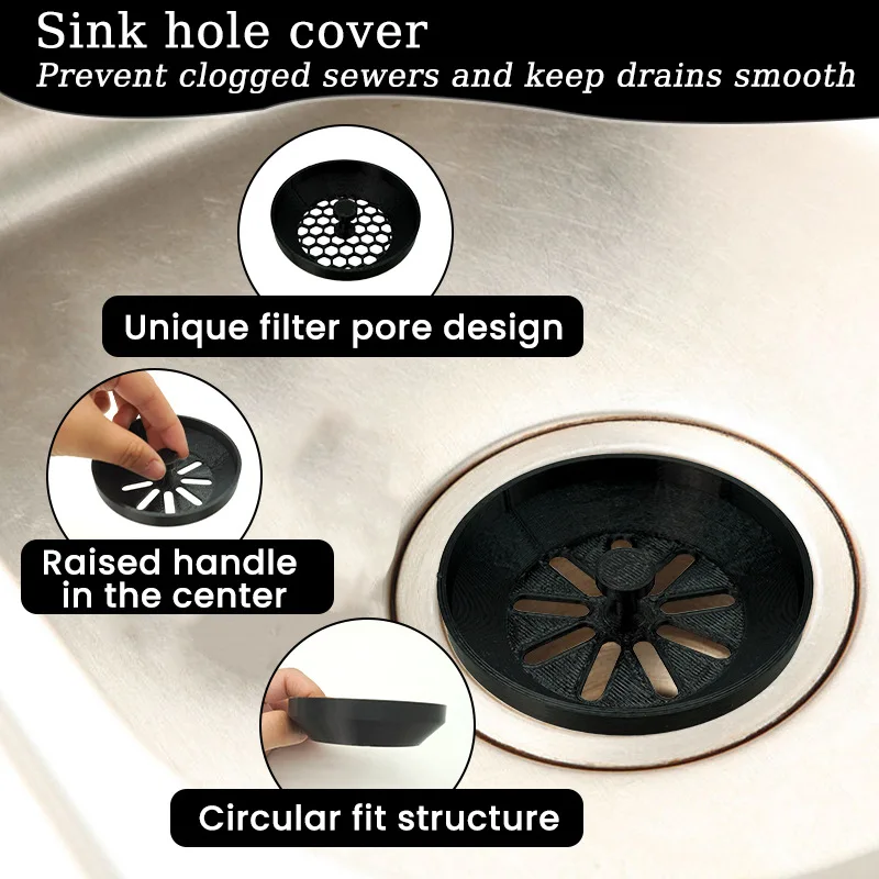 

Sink Hole Cover Strainer Type A B, Reusable Plastic for Kitchen Bathroom Drain