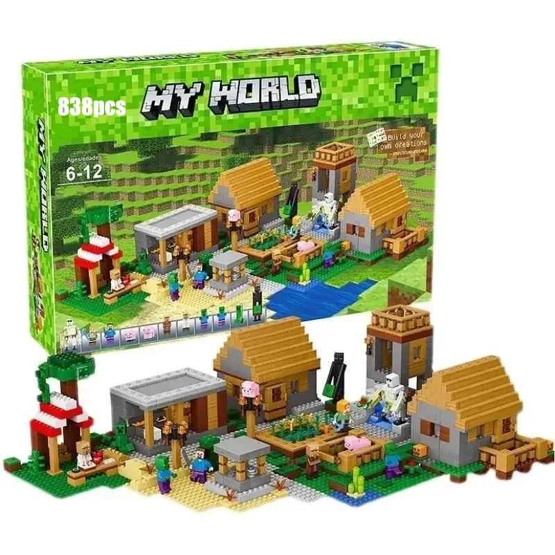 Cretive DIY Game The Farm Cottage Village House Building Blocks Compatible 21128  Bricks Toys Birthday Gift