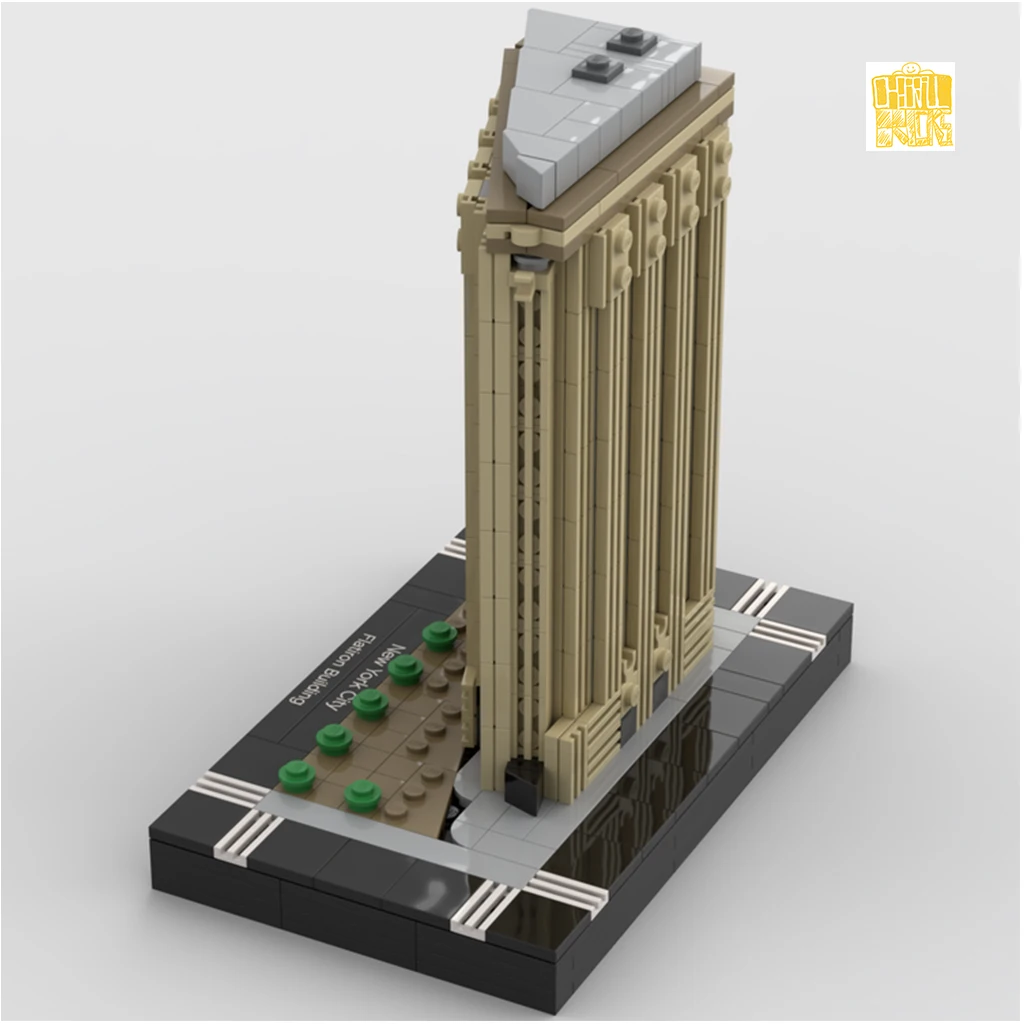 MOC-XM019 1/650 Schaal Flatiron Architectuur Model Met Pdf Tekeningen Bouwstenen Stenen Diy Speelgoed Verjaardag Kerstcadeaus