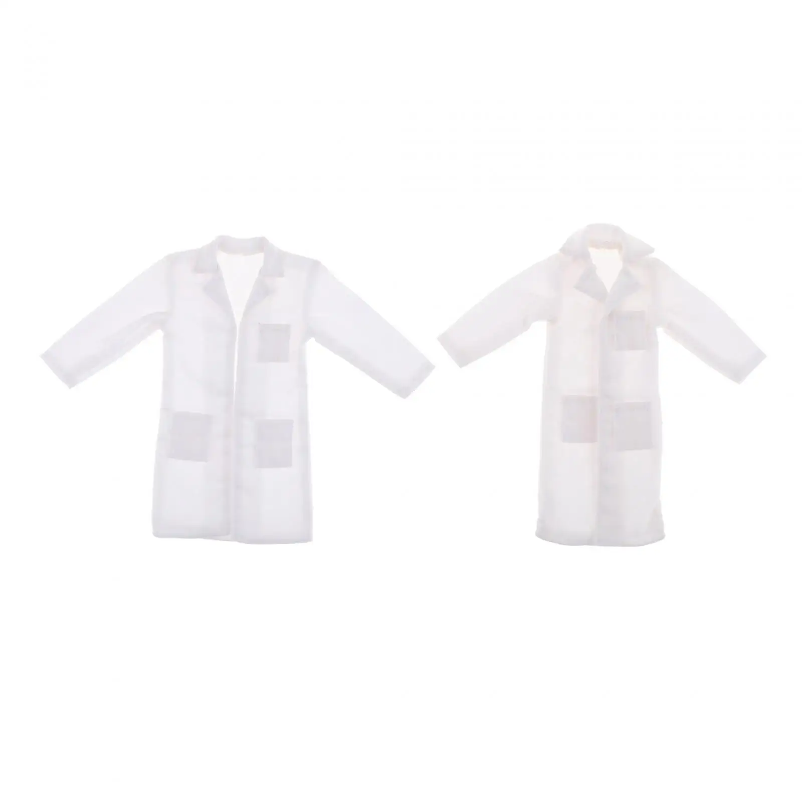 Doll Clothing Miniature Character White Coat Presents Fashion Doll Model Coat Model Doll Toy 1/12 Scale White Coat for Women