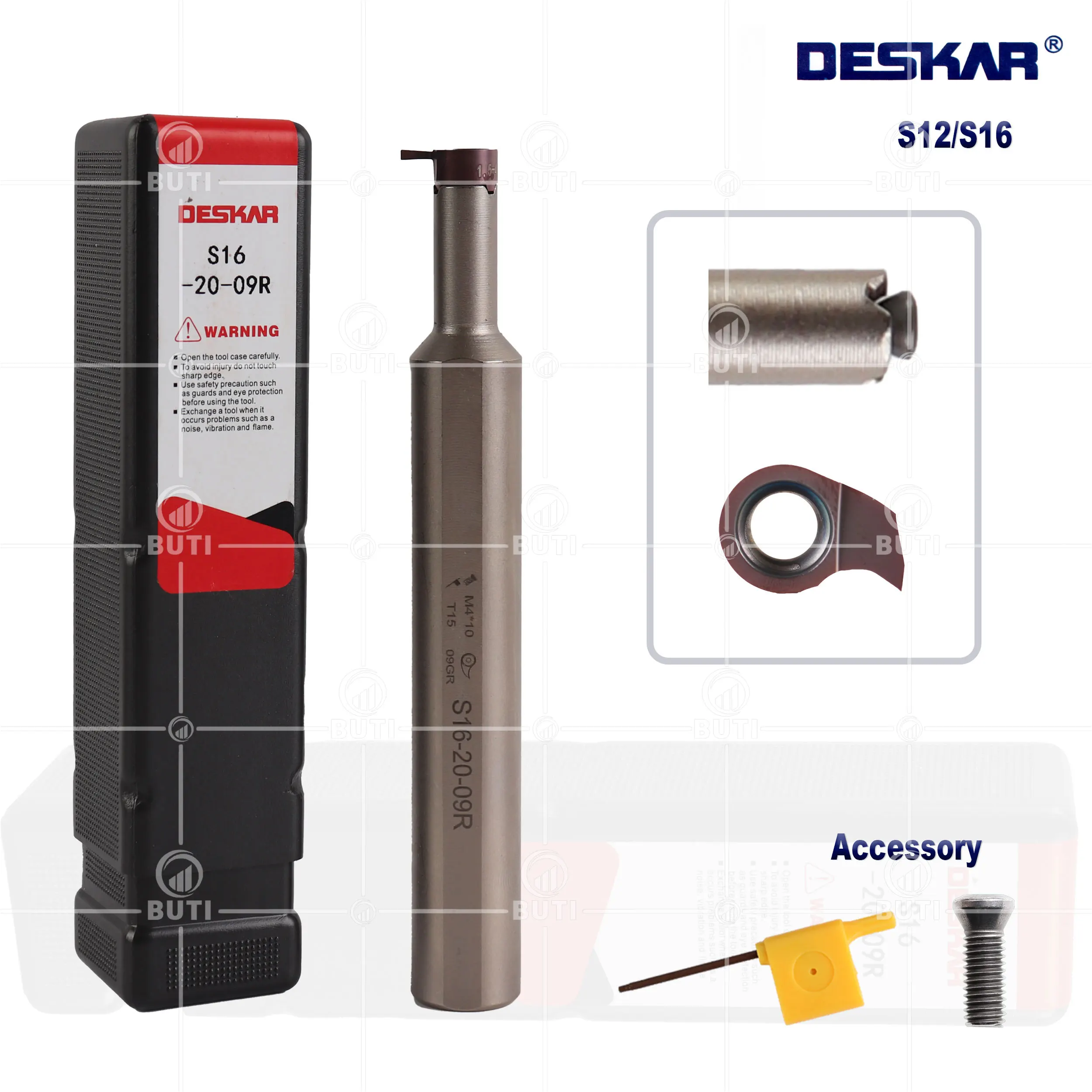 Imagem -05 - Deskar-suporte Interno do Cortador do Sulco do Furo S12 16 Torno Cnc Hard Metal Turning Tool Parte Comma Slot Blade Mb07 Lf6018 100 Original