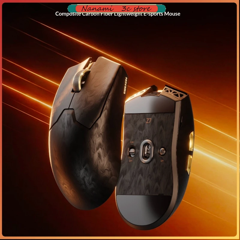 New Pioneer Z7 Wireless Mouse 8K DPI NTC Temperature Control Lightweight Carbon Fiber Ergonomic for Medium and Small Hands