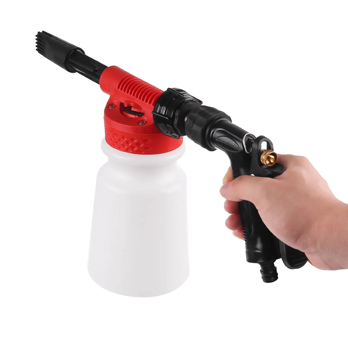 Lancia per schiuma per autolavaggio 900 ml Pistola per pulizia rapporto regolabile per tubo da giardino 2 in 1 Strumento per spruzzo d'acqua di sapone per parti di motori di veicoli