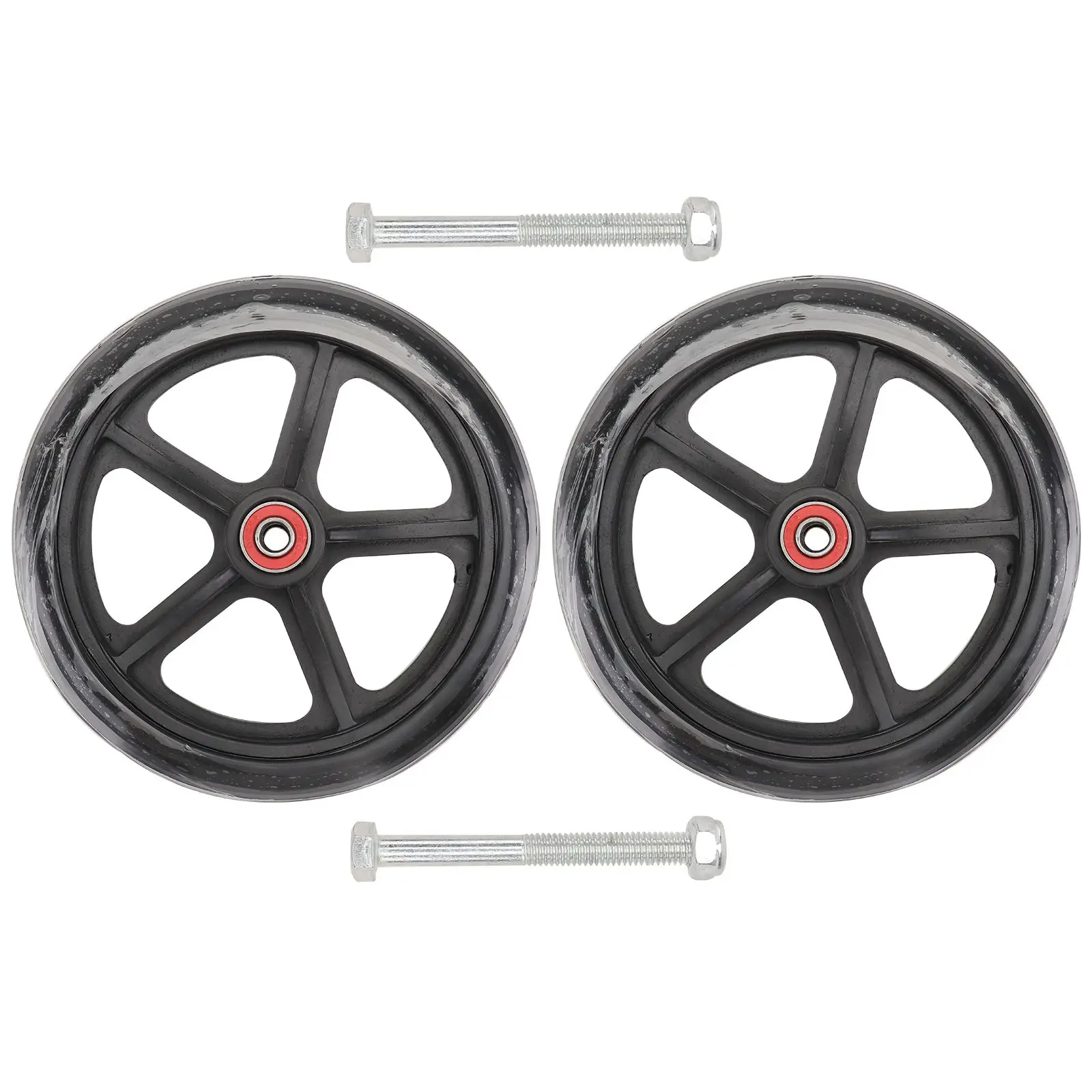 

2 Pcs 7 Inch Solid Tire Wheelchair Front Wheels Replacement Rubber Small Casters Furniture Wheel Accessories