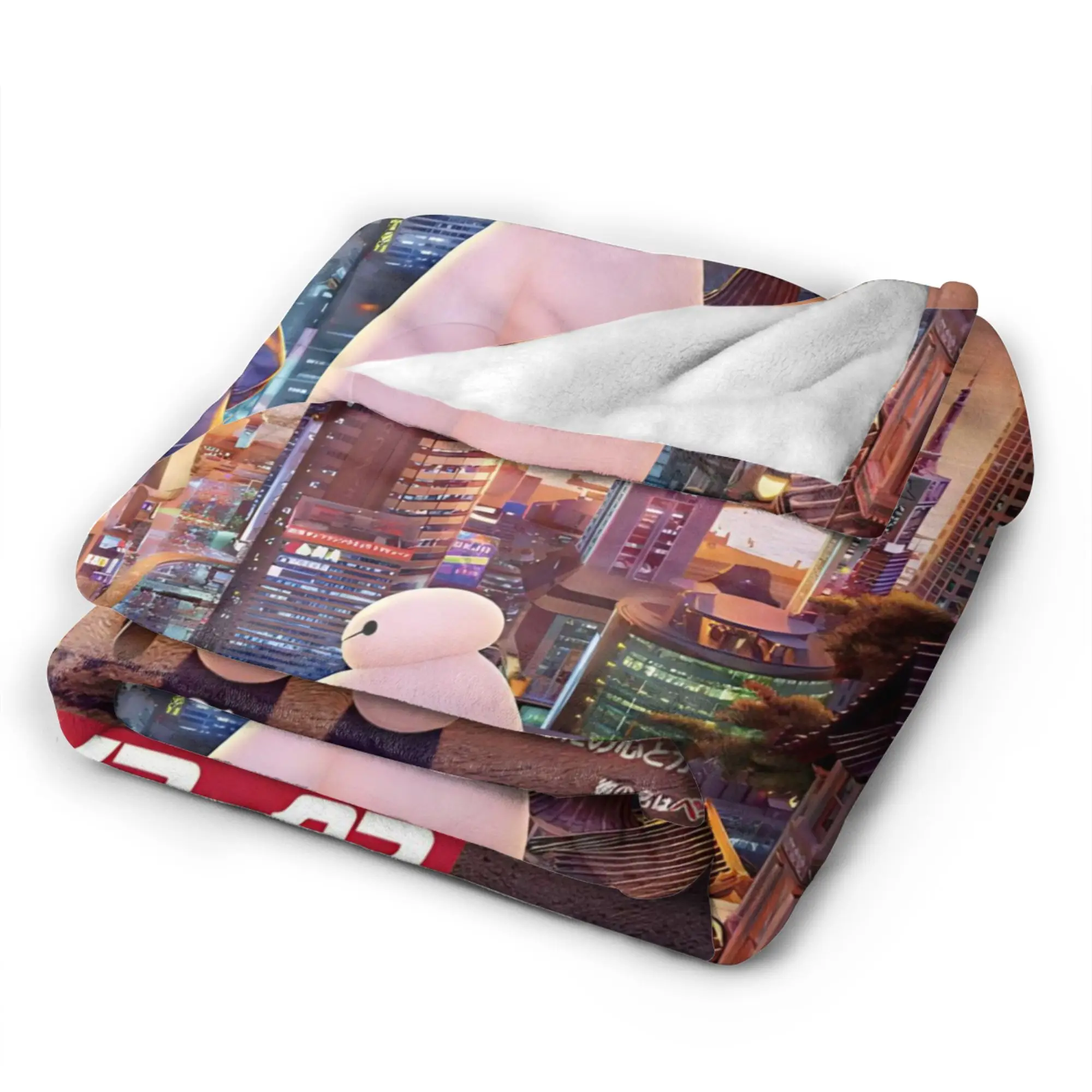 كبير بطل Baymax درع المرجان الصوف أفخم رمي البطانيات Hiro Hamada للمفارش بطانية محبوكة السفر رقيقة تنفس #5