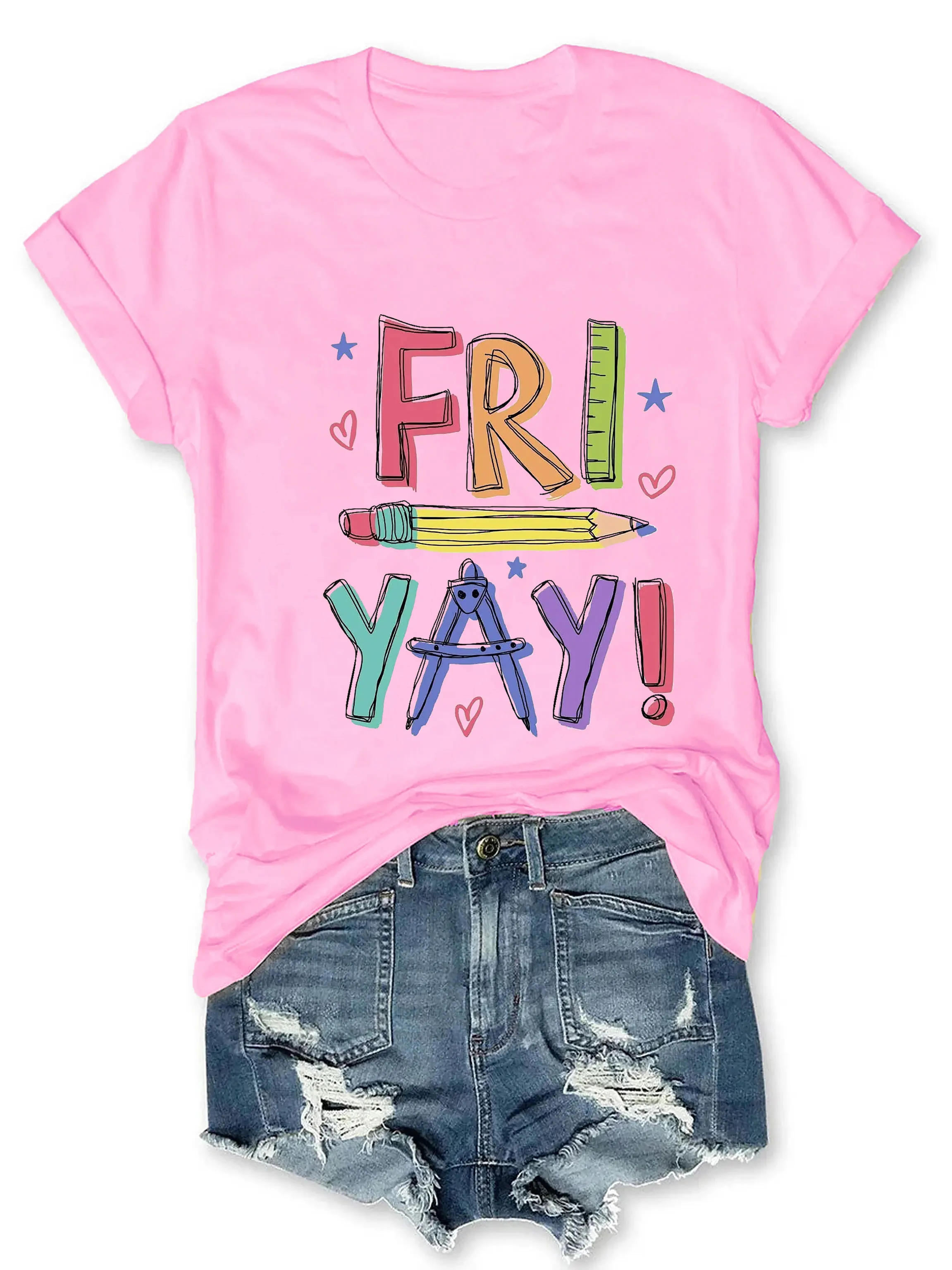 Teacher Shirt Happy Friyay Shirt Cute Teacher Friday Shirt Funny Weekend Top Tee Teacher Appreciation Tee