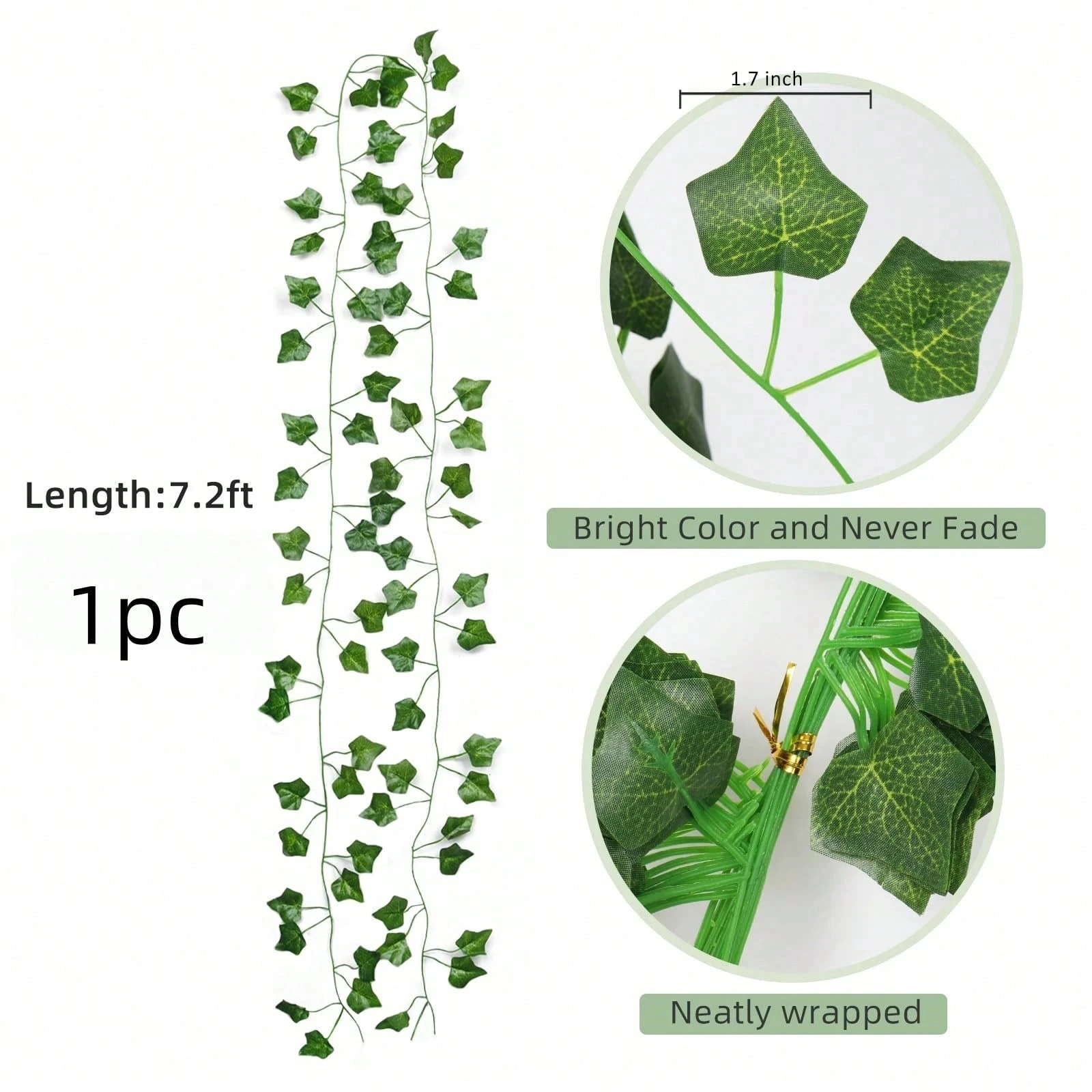 12pcs Artificial Green Ivy Vines Realistic Hanging Artificial Ivy Wreath for Wedding Bedroom Garden Balcony Wall Staircase Decor - view 6