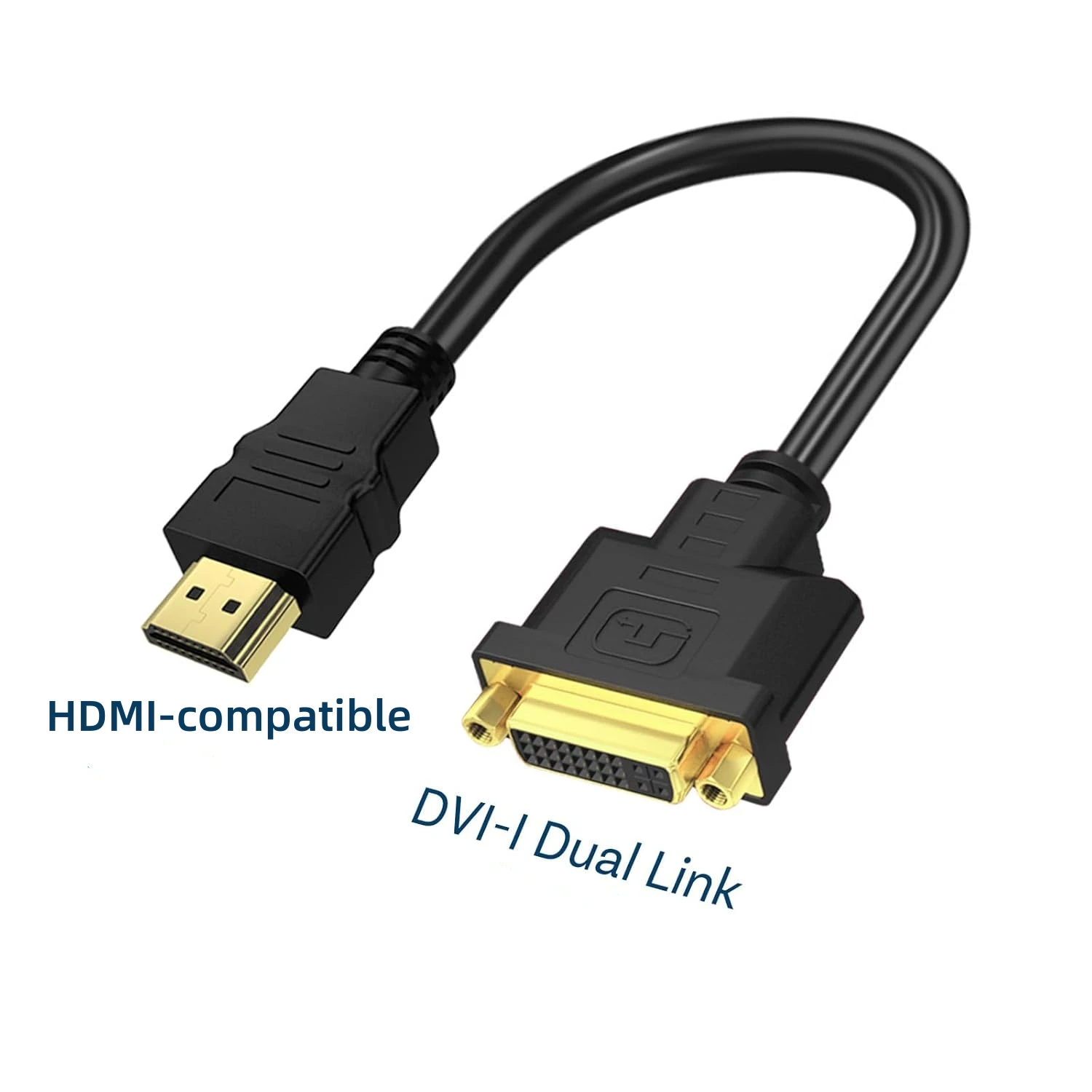 

0.3M 1080P HDMI-compatible to DVI-I Adapter Cord Bi-Directional DVI 24+5 Pin to HD Cable for Xbox PS4/3 PC Graphics Card Monitor