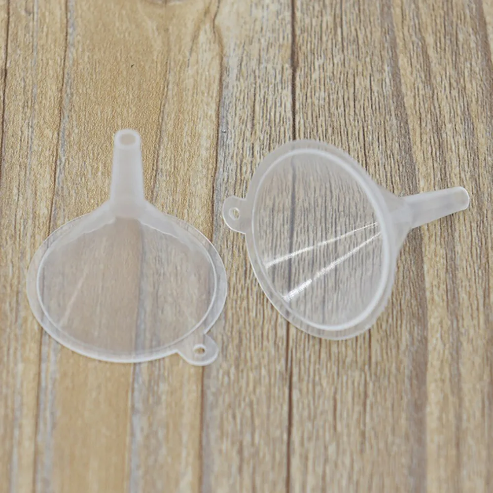 10pcs Mini Plastic Transparent Small Funnels For Perfume Diffuser Juice Dropper Bottles Liquid Essential Oil Lab Filling Tools