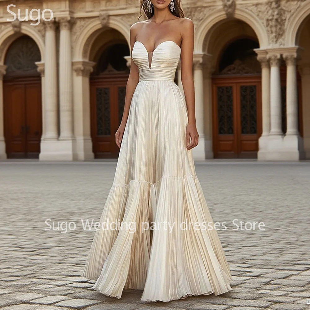 

Customized Elegant Long Wedding Dresses Sweetheart Floor-Length A-Line Brides Dress Women Vestidos De Novias Gowns 2025