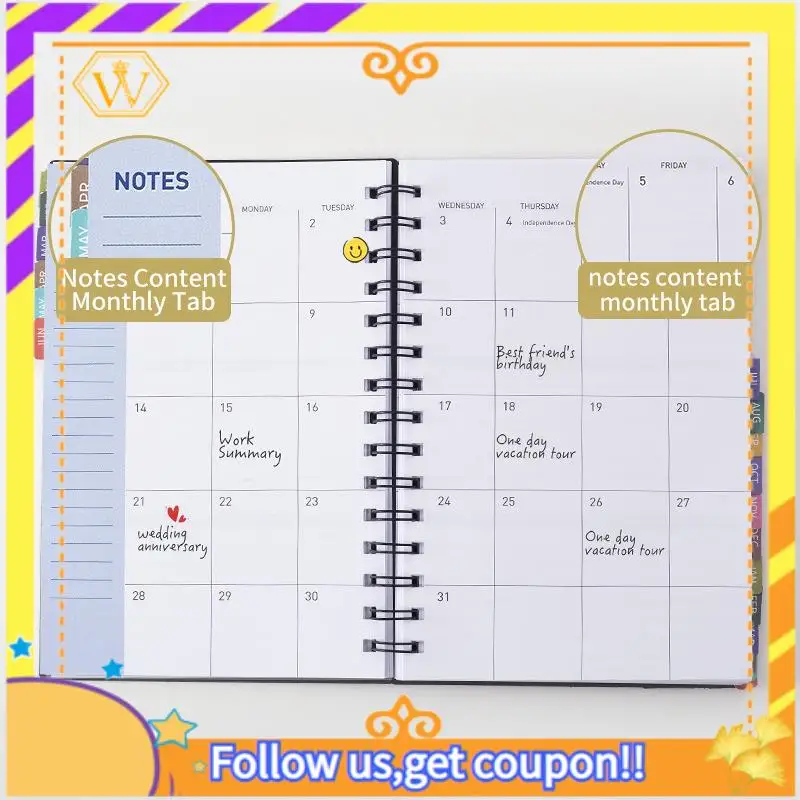 Weekly Appointment Book Plan Book Schedule Book Plan Book Rollovers Notebook Black Durable