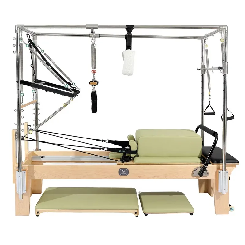YTYIN مخصص بيلاتيس المصلح 3 في 1 معدات الصالة الرياضية سرير أساسي متعدد الوظائف لتمارين اللياقة البدنية المنزلية
