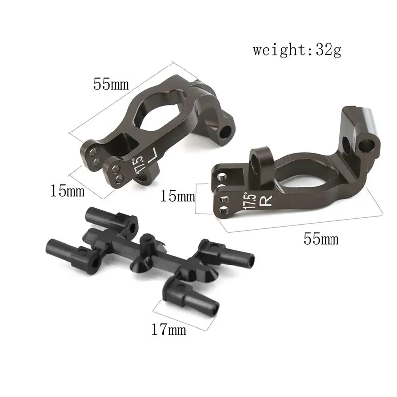 AS96-4Pcs Metal 17.5 Degrees C-Hub Carrier Caster Block IFW474 For Kyosho MP9 MP10 1/8 RC Car Upgrade Parts Accessories - view 6