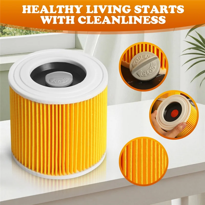 T27C لمرشحات استبدال المكنسة الكهربائية Karcher- 4 وحدات لنماذج WD3 WD2 WD1 MV3 MV2 A KNT NT SE VC/رقم الجزء 6.414-5