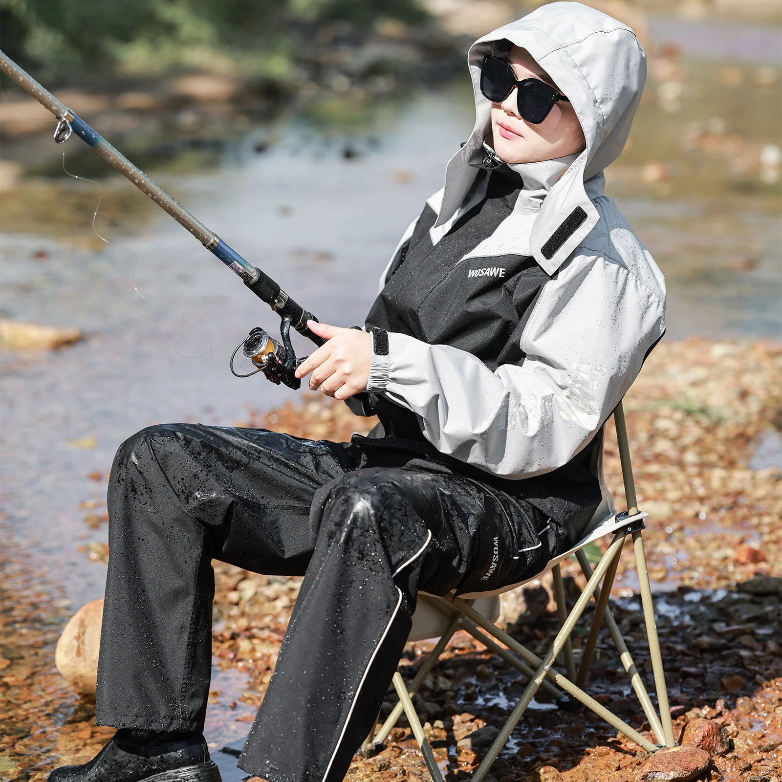 WOSAWE Radfahren Regenhose Outdoor Regenschutz Hosen Motorrad Klettern Camping Radfahren Sport Berg Regen Hosen Überschuhe – Detail 22