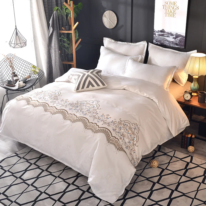 King Size Bedding Set Floral Luxury Printed Bed Linen Quilt Cover 200X200 Duvet Cover With Pillowcase (No Bed Sheet)