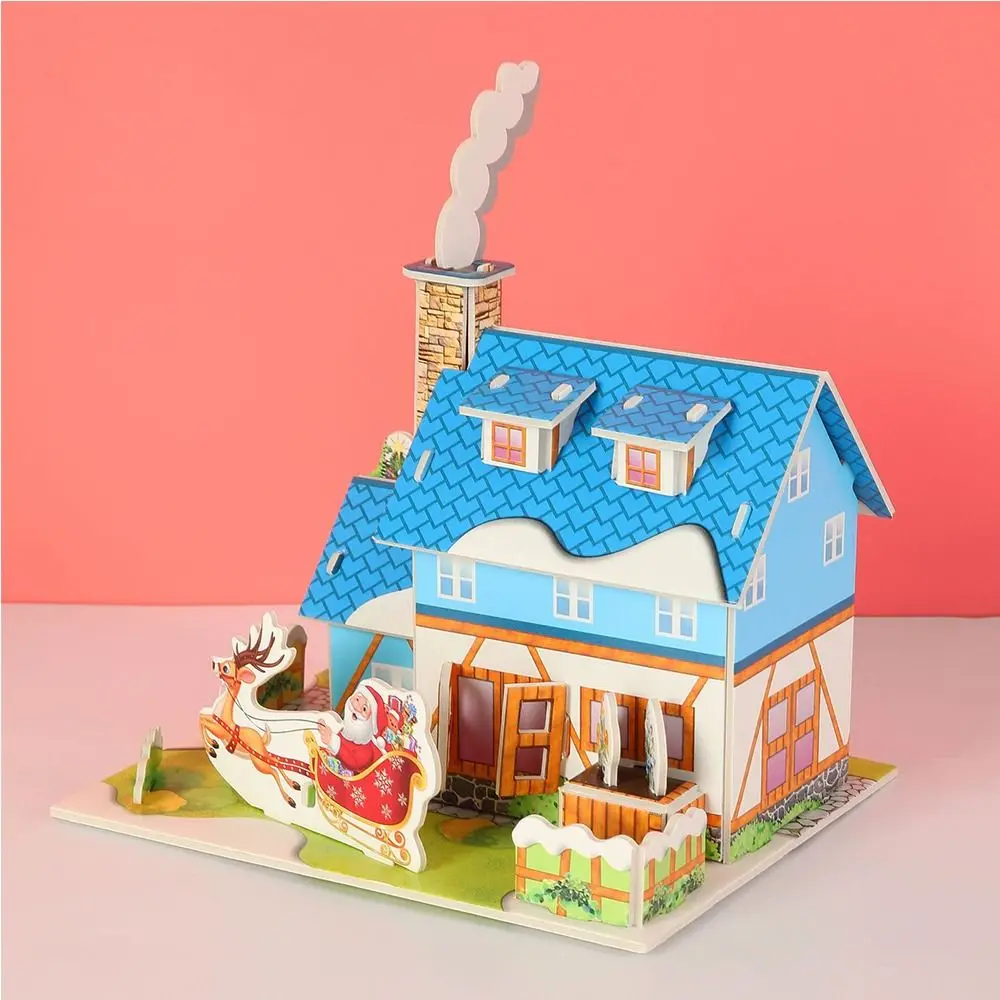 3D Puzzle Building 3D Puzzle Paper Jigsaw Assembly Building Blocks DIY House Model Puzzle Handmade DIY Paper Card Jigsaw