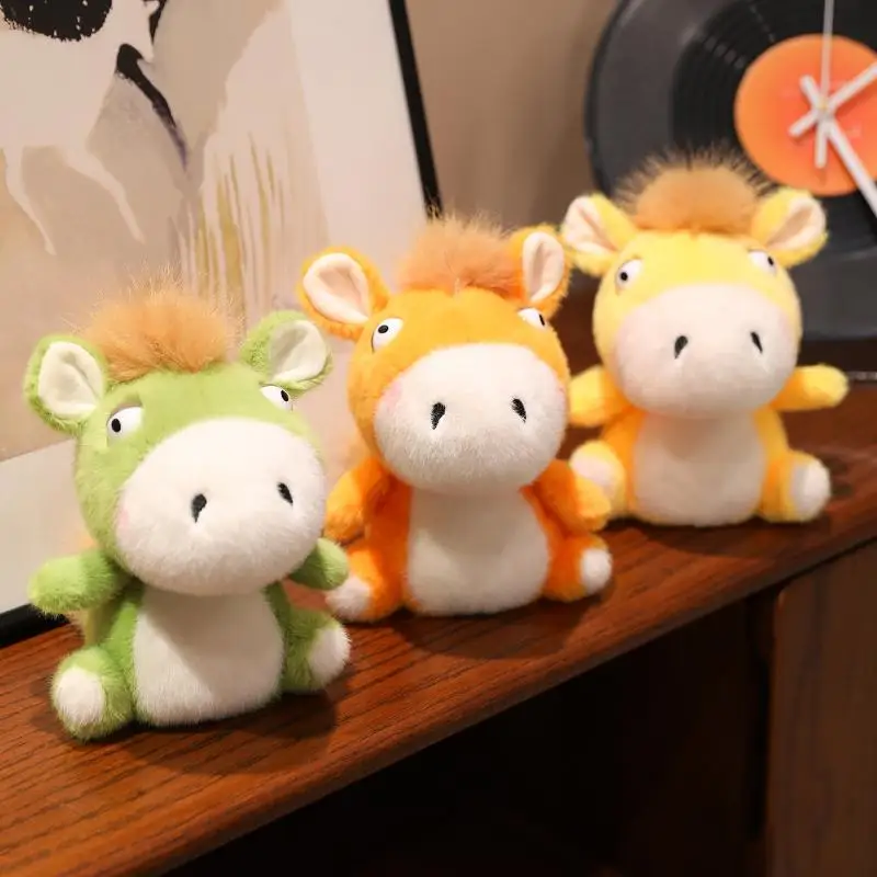 Simpatico cartone animato piccolo cavallo peluche morbido peluche bambola decorazione della casa capodanno cinese mascotte regali per bambini 2026 nuovo
