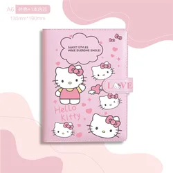 New Sanrio Hello Kitty Pompom Purin Cute Cartoon Notebook Girls Handbook Student Diary Animation Peripheral Stitch Holiday Gift