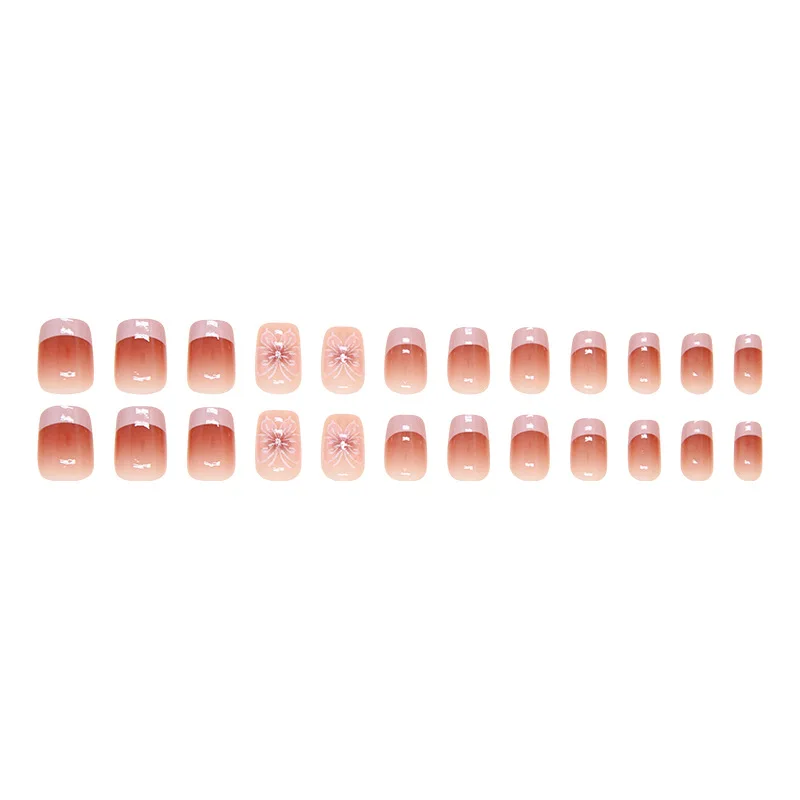 

French wearing nail piece removable butterfly nail patch small short T fresh nail art gradual change