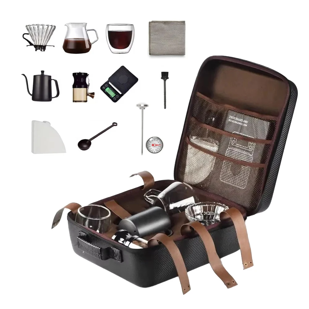 High Quality Custom EVA Case  Travel Bag Set Coffee Set Outdoor Camping Coffee Maker Kit Travel