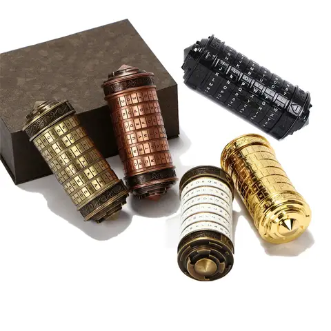 Code Toys Metal Cryptex Locks Da Vinci Educational Toys Valentine'S Day Gift Wedding Gifts Mother'S Day Letter Password Escape