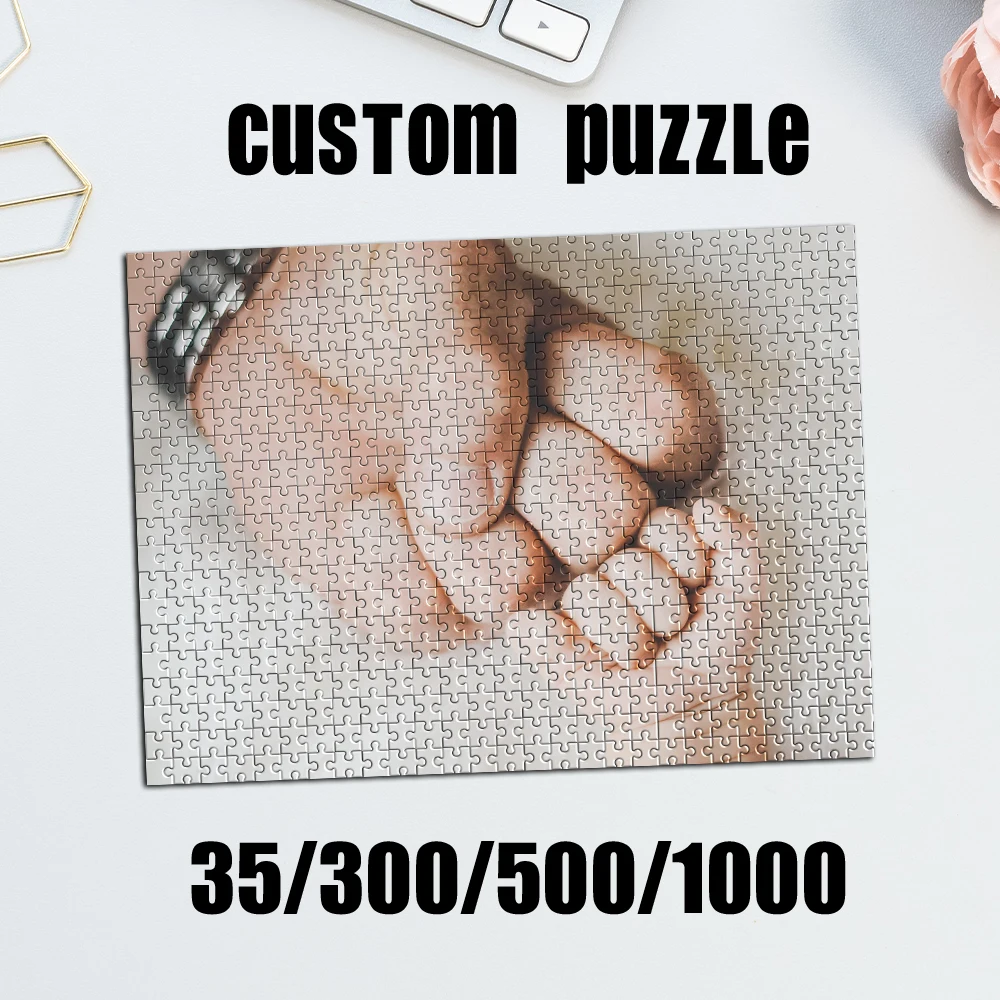 35/150/300pcs  Punch Custom Poster Jigsaw puzzle Mosaic Customizable Photo For Children Toy Educational toys